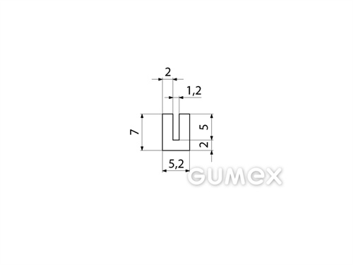 "U" Silikonprofil, 7x5,2/1,2mm, 35°ShA, -60°C/+180°C, transparent, 
